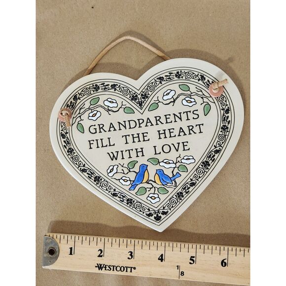 “Grandparents Fill the Heart with Love Ceramic Wall Plaque – Hanging Sign” - Picture 3 of 3